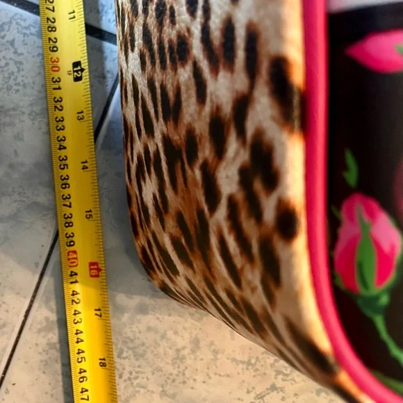 Betsey Johnson Pink and Brown Pickle Ball Bag with Leopard Print - Picture 12 of 16